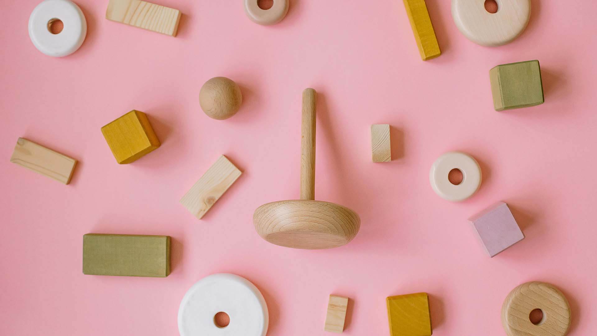 children's toys on a plain background